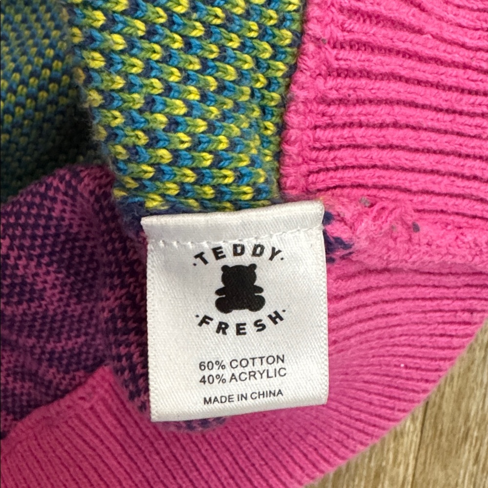Teddy Fresh × Trixie Mattel Collab Portrait Sweater Pink Zebra Drag Queen 3XL - Picture 13 of 13